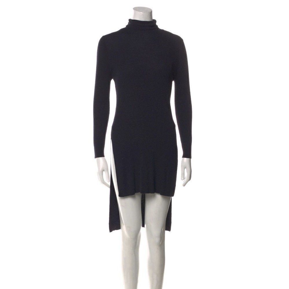 arje authentic dark blue sweater turtleneck high low Long Sleeve knit top small